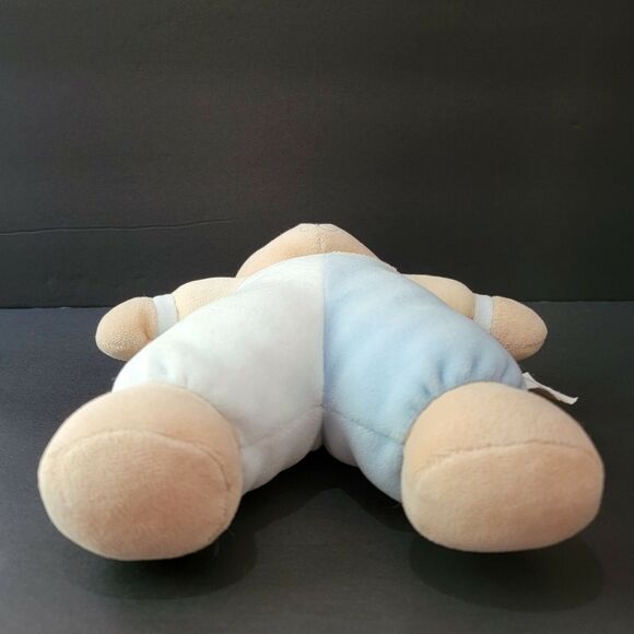 Baby Ganz Teddy Bear Stuffed Animal Lovey Rattle Blue Tan Soft Plush Toy 2001 - Picture 5 of 9